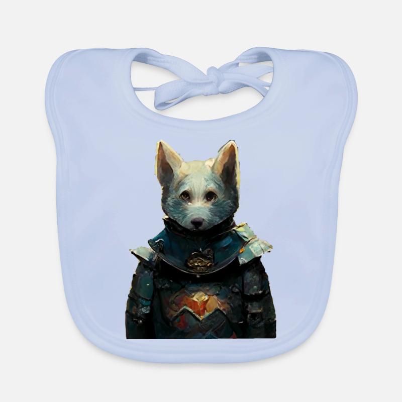 Dog in Medieval Armor Organic Baby Bibs