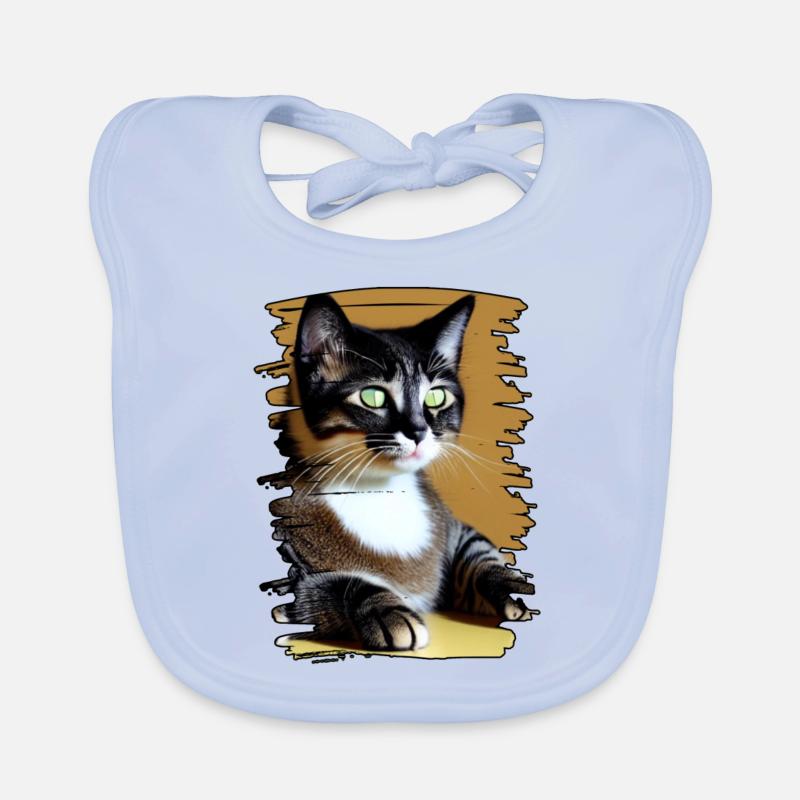 Visage de chat 9 Bavoir bio Bébé