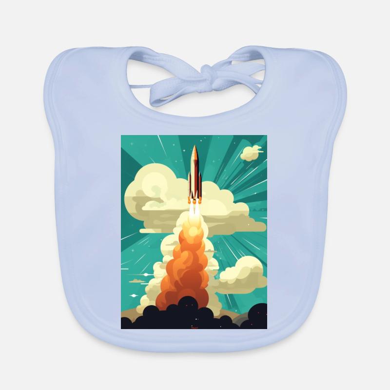 Rocket Launch Raketenstart Baby Bio-Lätzchen