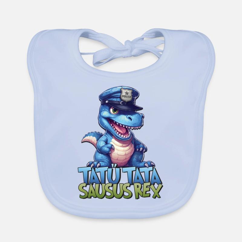Polizei Kinder Dinosaurier T-Rex Dino Trex Baby Bio-Lätzchen
