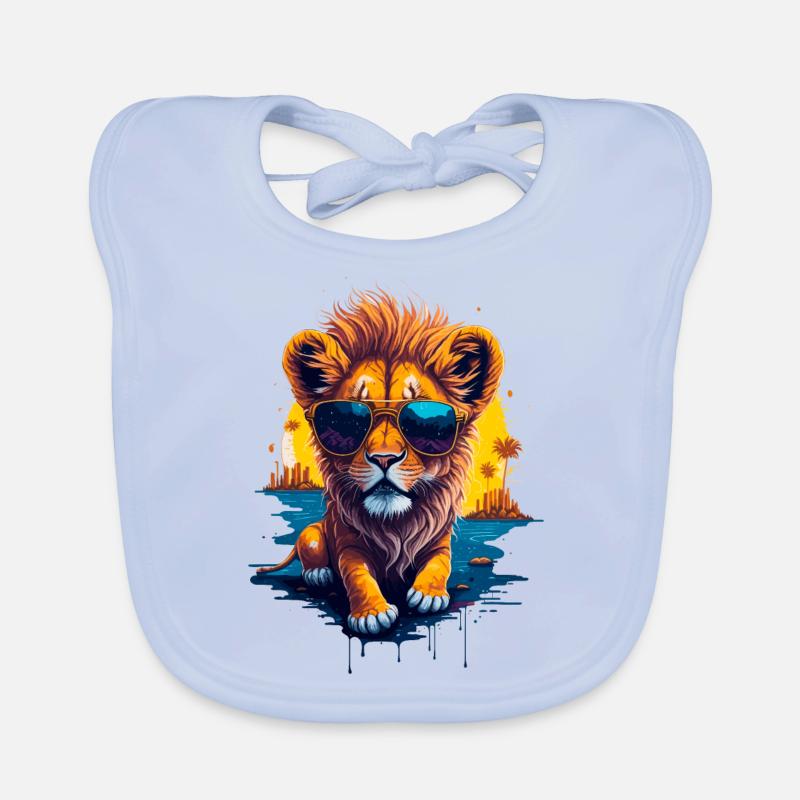 Mignon bébé lion Bavoir bio Bébé