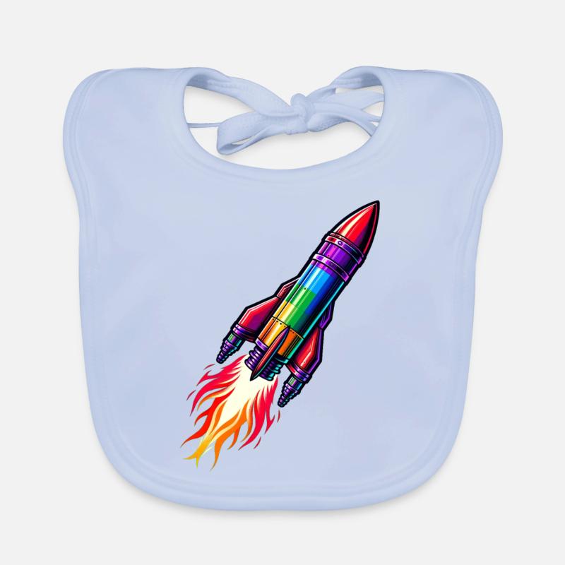 Rainbow Rocket Organic Baby Bibs