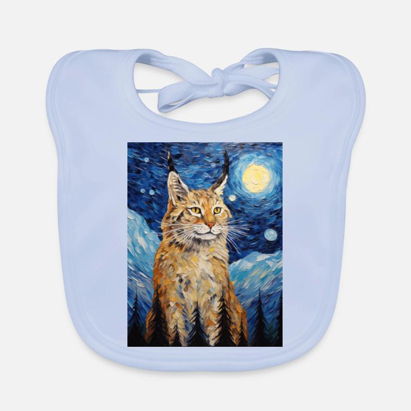 luchs, van gogh, sternennacht, tier Baby Bio-Lätzchen
