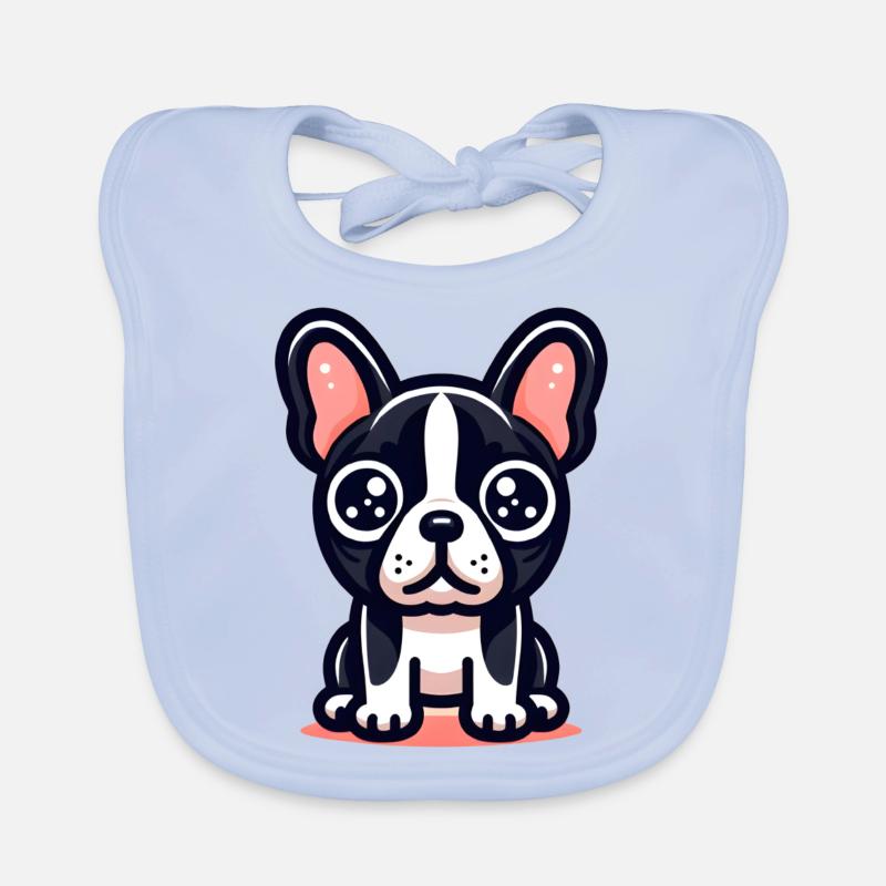 Logo mignon bouledogue français dans un style comique Bavoir bio Bébé