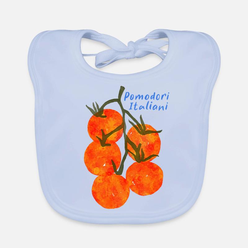 Tomato Retro Design Organic Baby Bibs