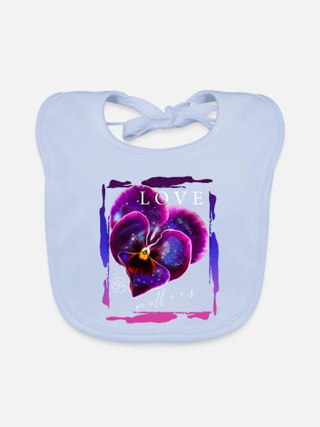 Love matters Blume Valentinstag Romantiker Spruch - Baby Bio-Lätzchen - sky Blue