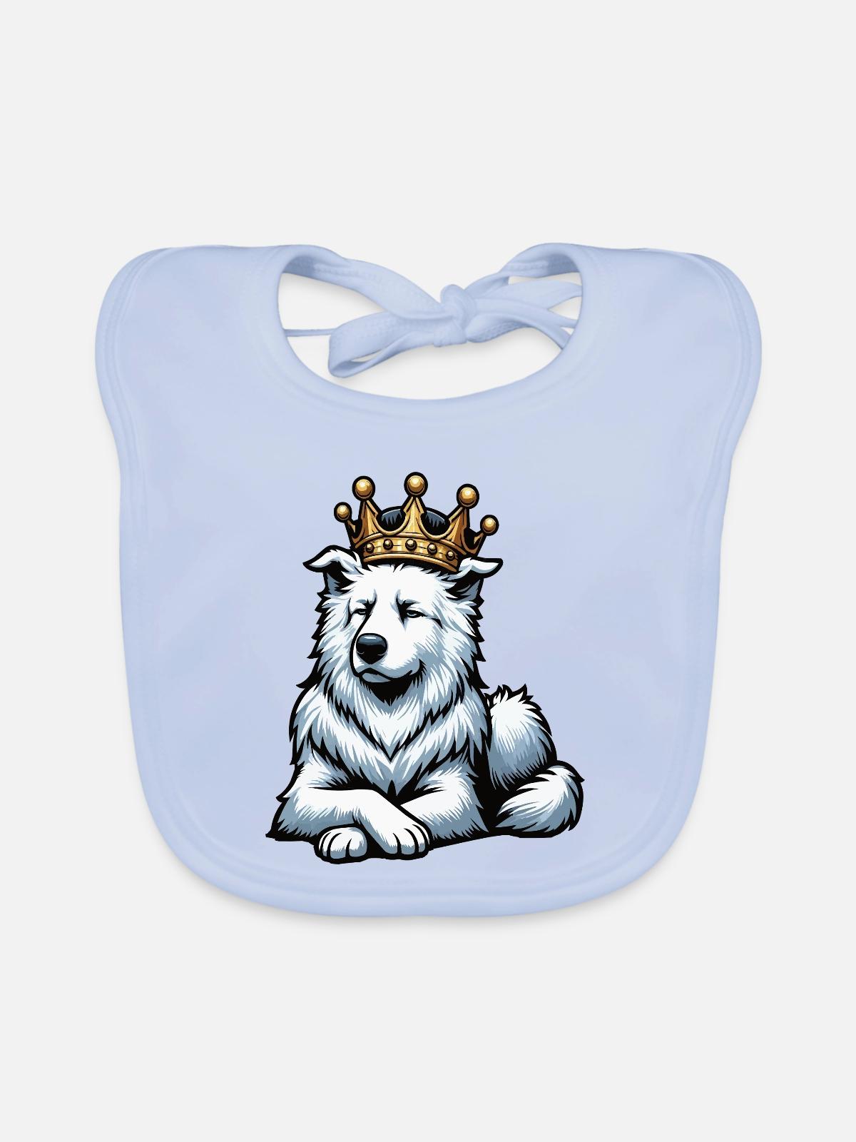 Weißer Schäferhund Schäferhund Schäferhunde - Baby Bio-Lätzchen - sky Blue - Vorne