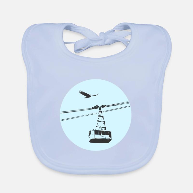 Télécabine / téléphérique avec bleu aigle Bavoir bio Bébé