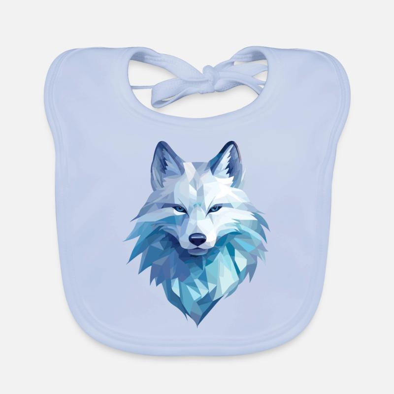 Polarfuchs im Polygon Stil Baby Bio-Lätzchen