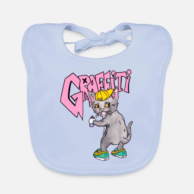 Chat Graffiti Bavoir bio Bébé