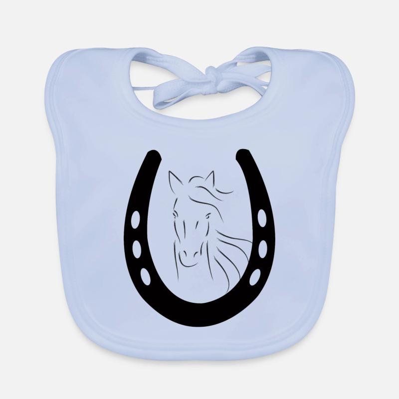 Cheval avec fer à cheval Bavoir bio Bébé