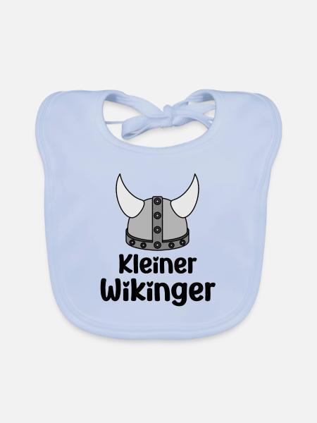 Kleiner Wikinger Baby - Baby Bio-Lätzchen - sky Blue - Vorne