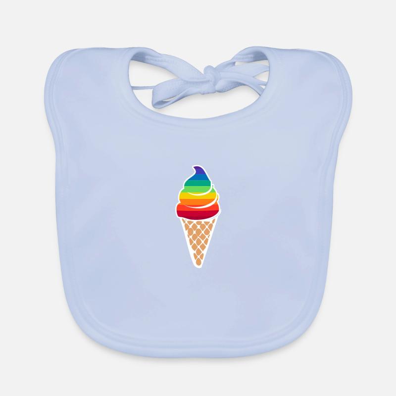 Regenbogen - Baby Bio-Lätzchen - sky Blue