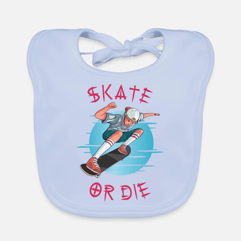 Skate oder stirb Skateboarder Junge Baby Bio-Lätzchen