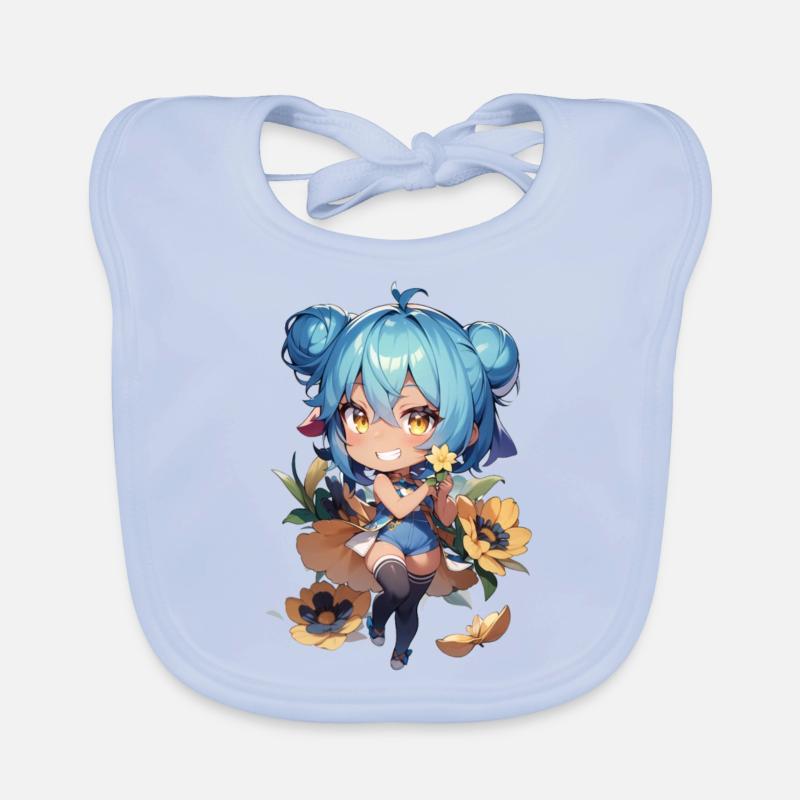 Mädchen mit Blumen Baby Bio-Lätzchen