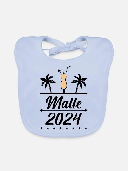 MALLE 2024 - Organic Baby Bibs - sky blue - Front