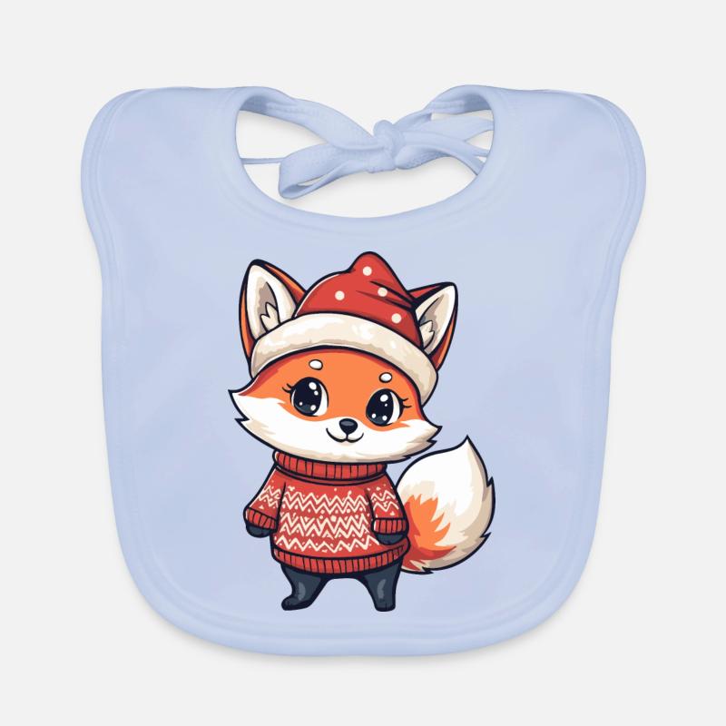 Fuchs Weihnachten Comic Baby Bio-Lätzchen