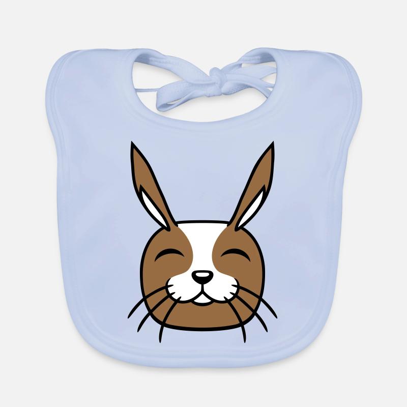 Lapin Drôle Visage Sourire Heureux Amical Bavoir bio Bébé