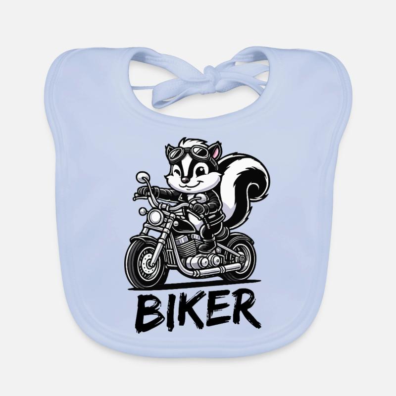 Skunk Motorcycle Biker Organic Baby Bibs