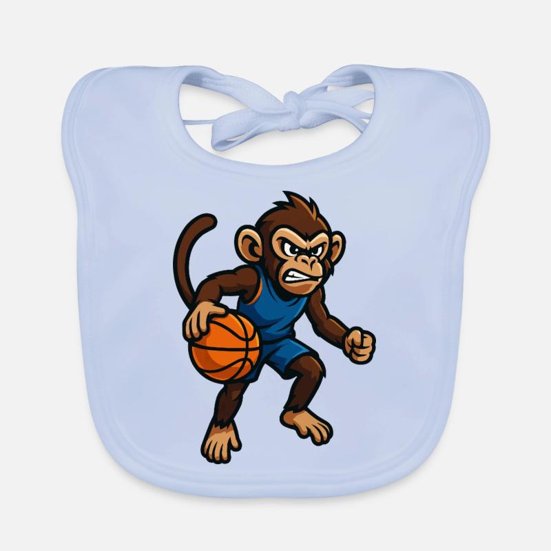 Monkey Basketball Organic Baby Bibs