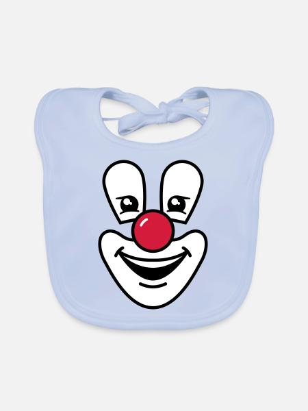 Clown - Bavoir bio Bébé - bleu ciel - Devant