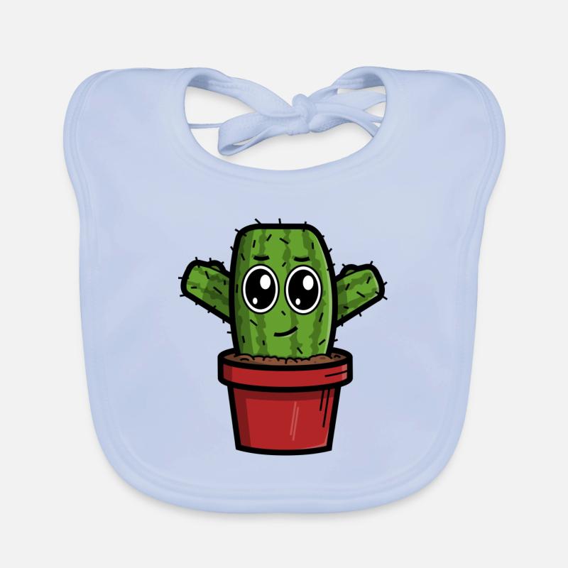 Bébé Cactus - Bavoir bio Bébé - bleu ciel