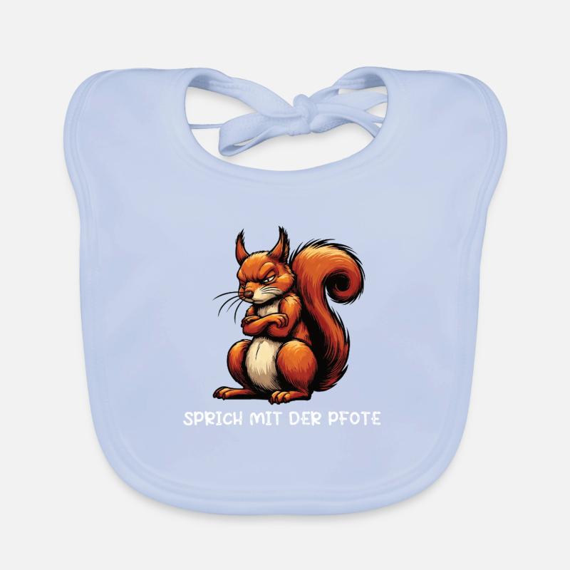 Sprich mit der Pfote Eichhörnchen Eichhorn Nager Baby Bio-Lätzchen