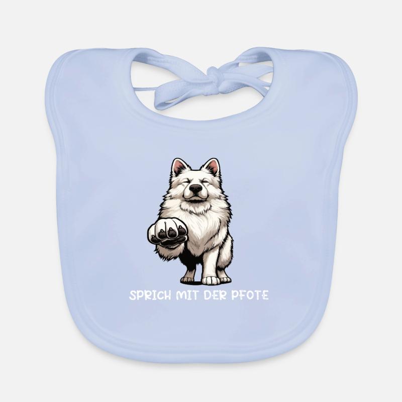 Talk to the paw White Shepherd Herding Dog Organic Baby Bibs