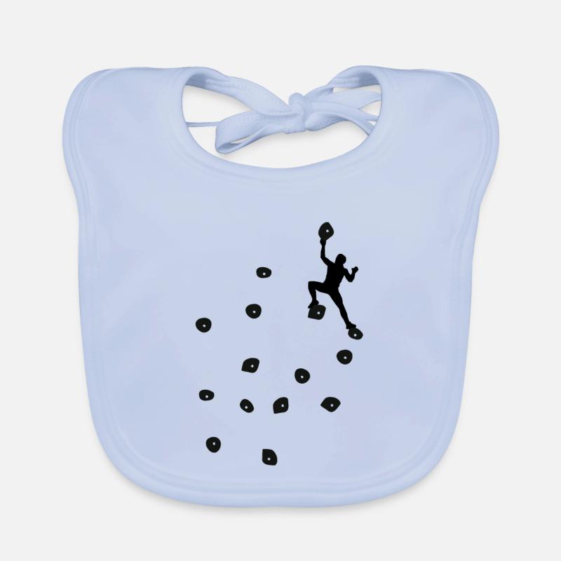 Bouldern Klettern Schwarze Boulder Griffe Mann - Baby Bio-Lätzchen - sky Blue