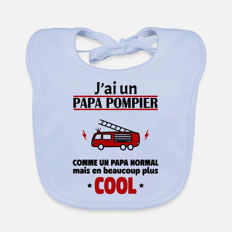 J'ai un papa pompier, cadeau naissance Bavoir bio Bébé