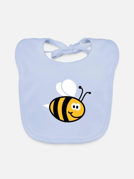 Bienchen 3C - Baby Bio-Lätzchen - sky Blue - Vorne