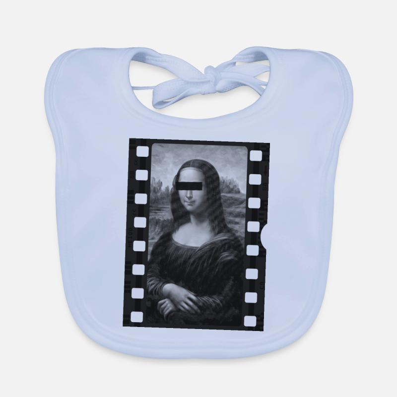 Mona Lisa in slide frame Organic Baby Bibs