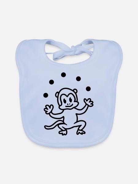 Circus - line - Organic Baby Bibs - sky blue - Front