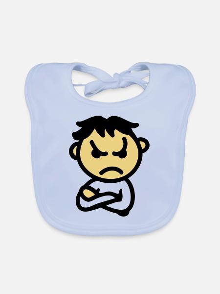 schlecht drauf - Baby Bio-Lätzchen - sky Blue - Vorne