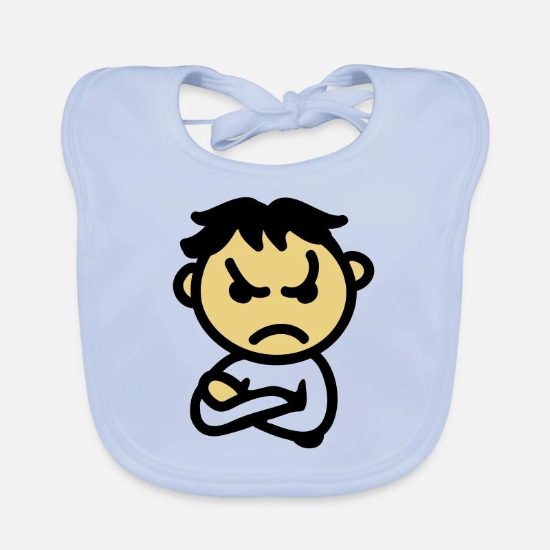 mauvaise humeur - Bavoir bio Bébé - bleu ciel