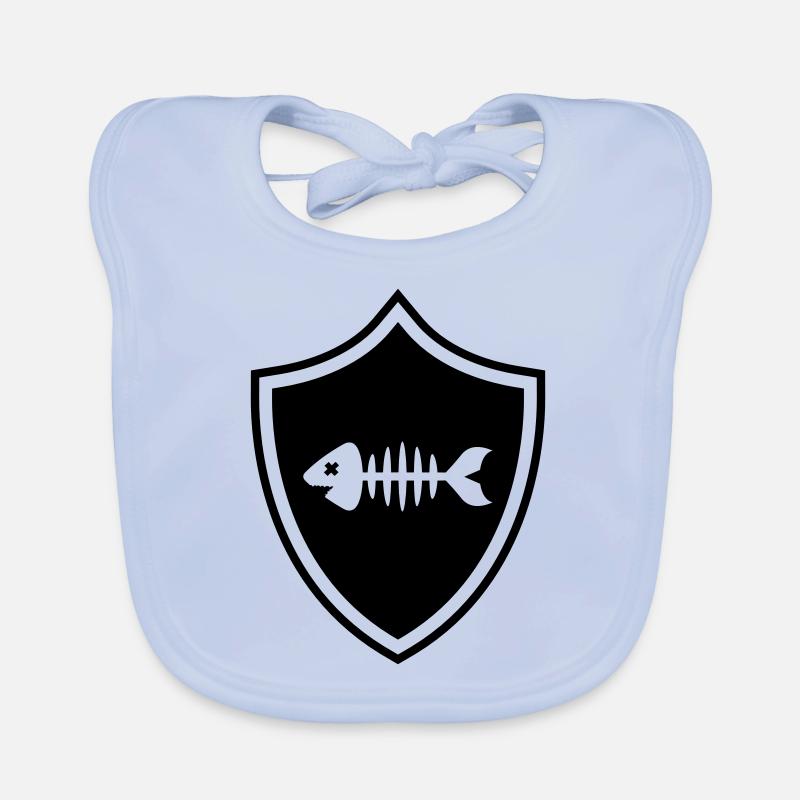 Fisch Wappen Knochen Gräte Baby Bio-Lätzchen