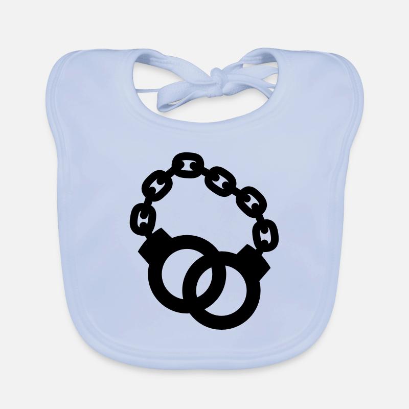 Handschellen zusammen Polizist oder Dame gesperrt Baby Bio-Lätzchen