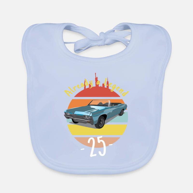 Auto Oldtimer Already Legend - 25. Geburtstag Baby Bio-Lätzchen