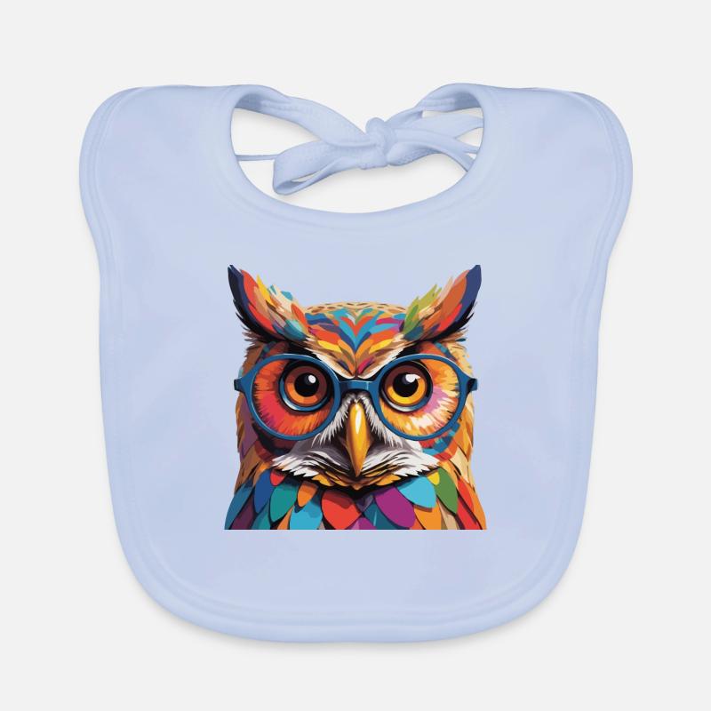 Eule Cool mit Brille Colored Tough Baby Bio-Lätzchen