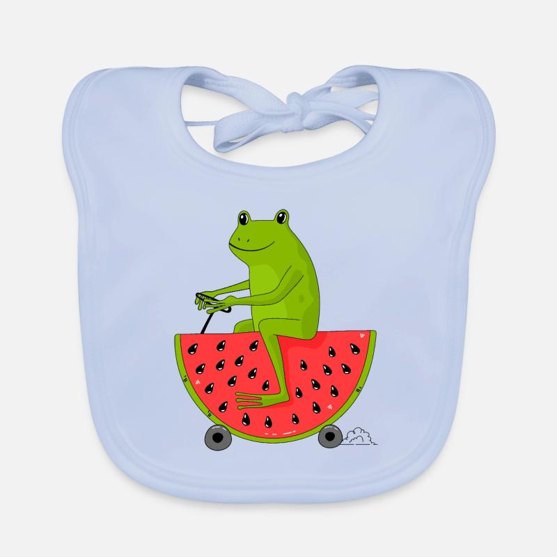 Frog and watermelon Organic Baby Bibs