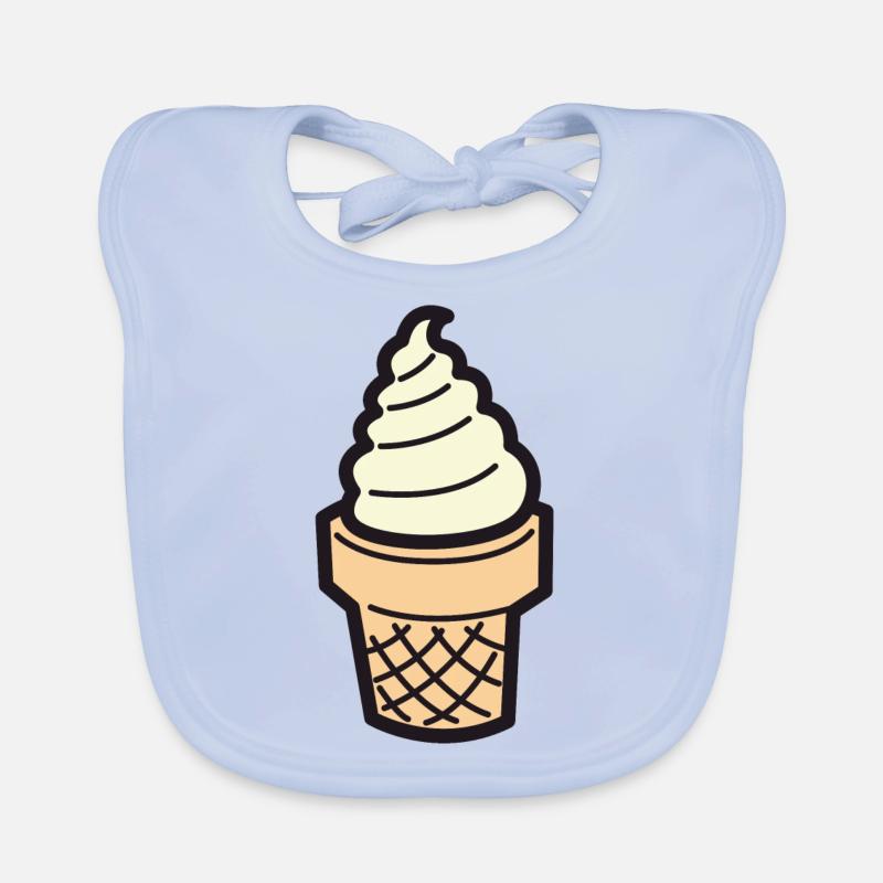 Soft Eis Creme mit Waffel Vanille Baby Bio-Lätzchen