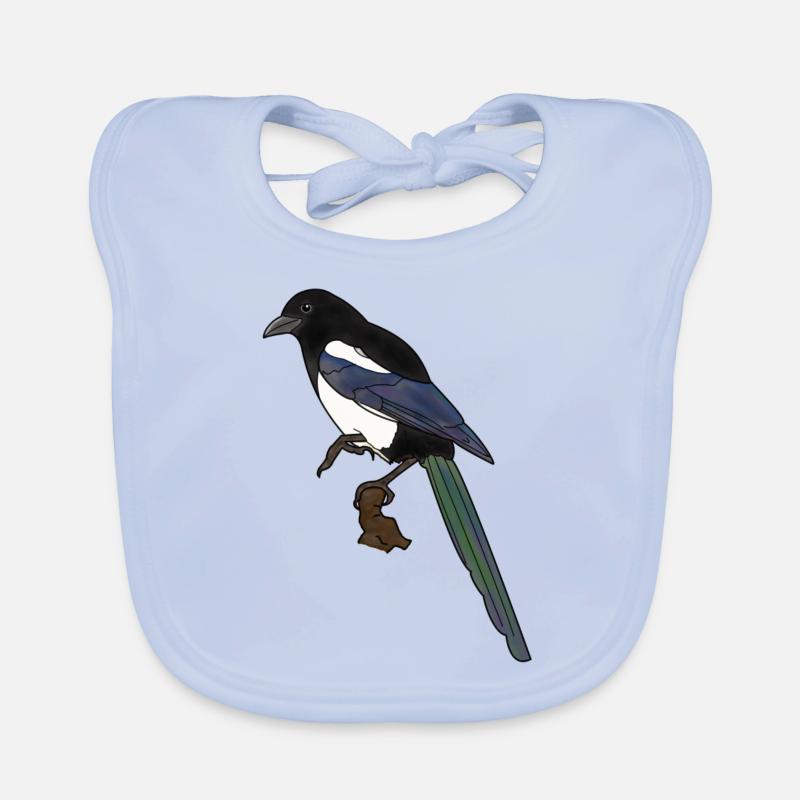 Pie, corbeau, oiseau Bavoir bio Bébé