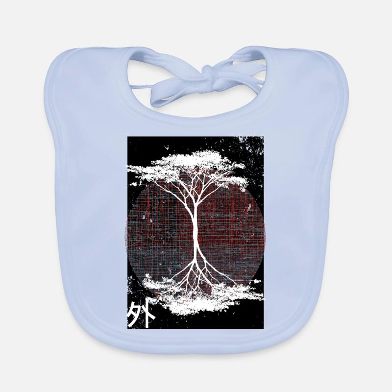 Außerhalb reflektierter Baum - Baby Bio-Lätzchen - sky Blue