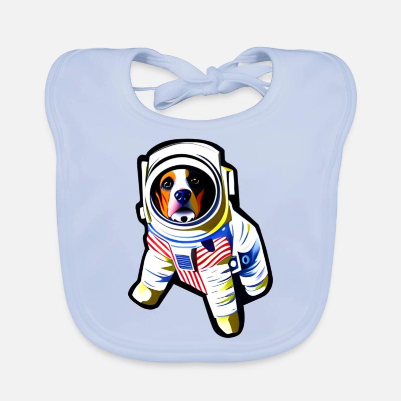 Space beagle explorer Organic Baby Bibs