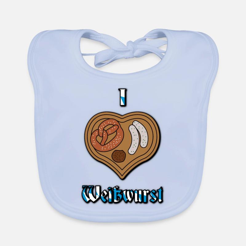 I Love Weißwurst V2 Baby Bio-Lätzchen
