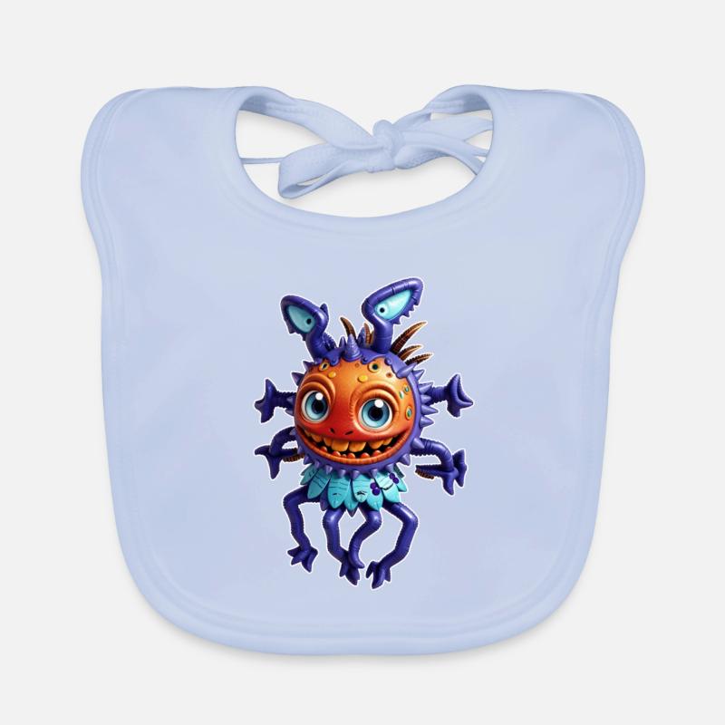Purple Alien Fly Organic Baby Bibs