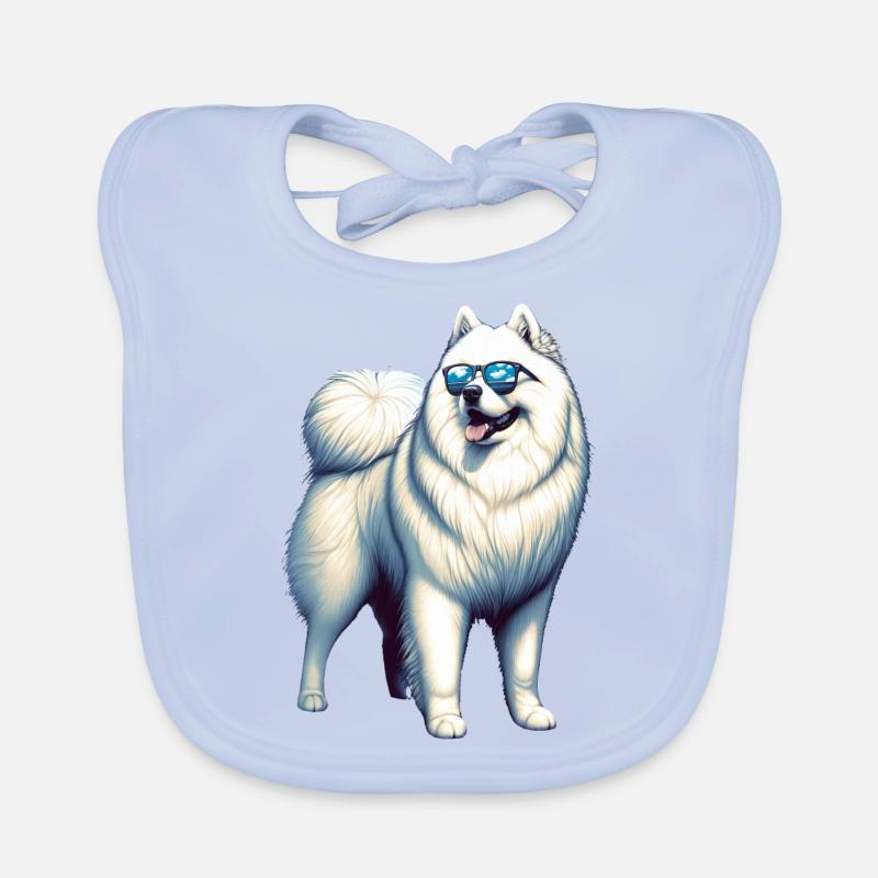 Chien Samoyède Cadeaux Mignon Samoyède Chien Graphique Bavoir bio Bébé