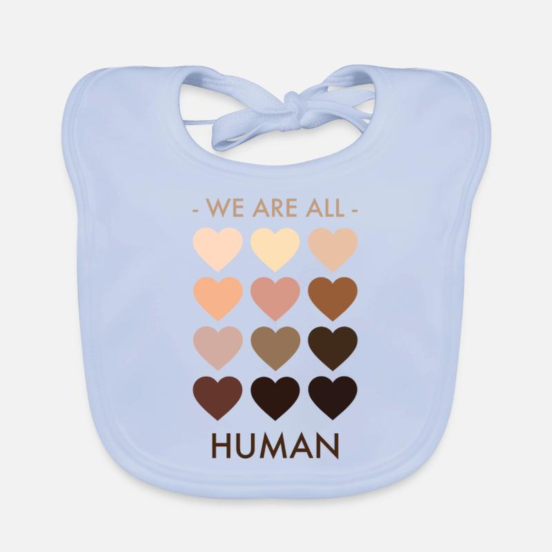 We are all human - Baby Bio-Lätzchen - sky Blue