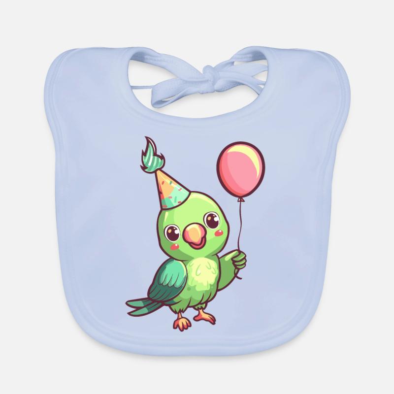Parrot Birthday Comic Organic Baby Bibs