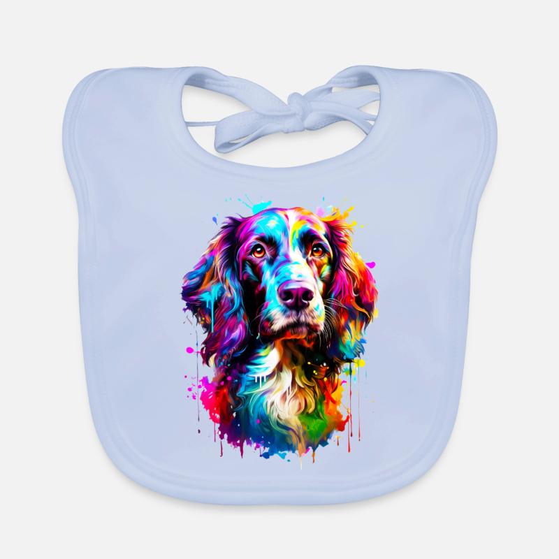 Painted Springer Spaniel Dog Organic Baby Bibs